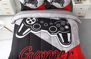 Level Up Your Bedroom with the KAKKI 5 Piece Boys Queen Gamer Comforter Set! Get the Ultimate Gaming Bedding for Kids and Teens Now!