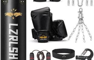 Get Fighting Fit at Home with the Ultimate Heavy Punching Bag Set – Complete with Gloves, Wraps, and More!